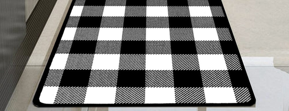 Unveiling Elegance and Laughter: Gingham Kitchen Rugs Set of 2 by Matace
