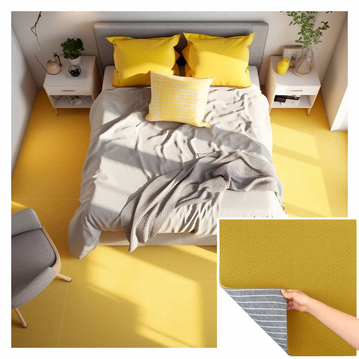 Matace Removable Carpet Squares Yellow Bedroom