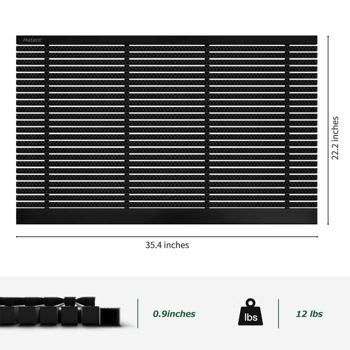 Matace Aluminum Doormat with Brush Size Black 35x22 inches
