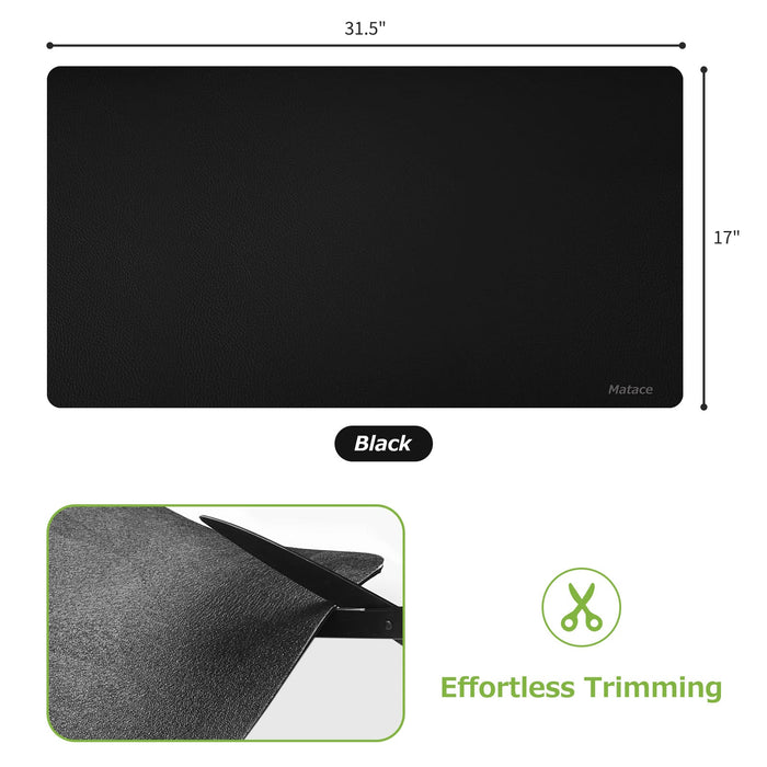 Matace Designer Coffee Mat Extra Large 17x31.5 Solid Black