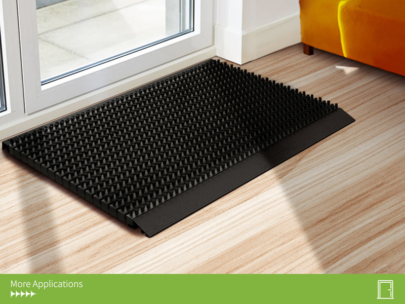 Matace Heavy Duty Aluminum Doormat Indoor Black Mobile