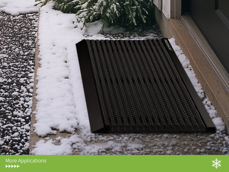 Matace Heavy Duty Aluminum Doormat Snowy Conditions Black Mobile