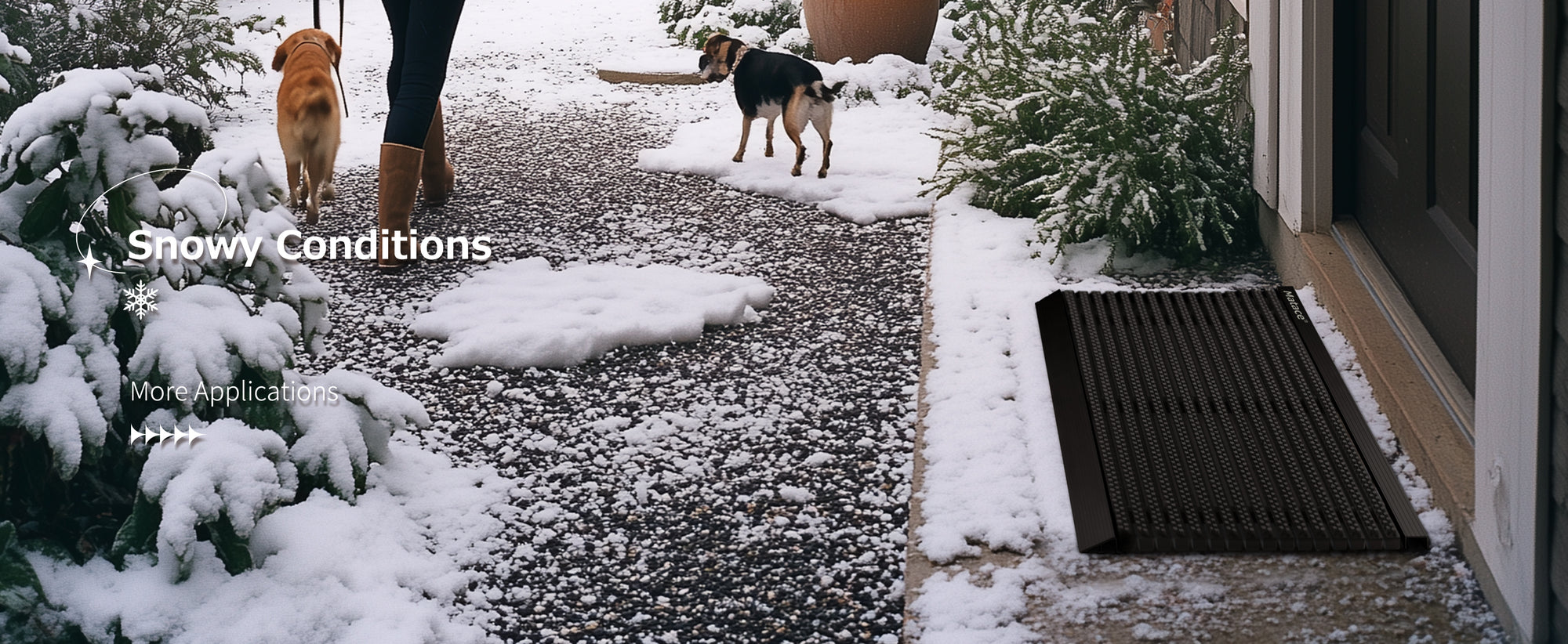 Matace Heavy Duty Aluminum Doormat Snowy Conditions Black PC