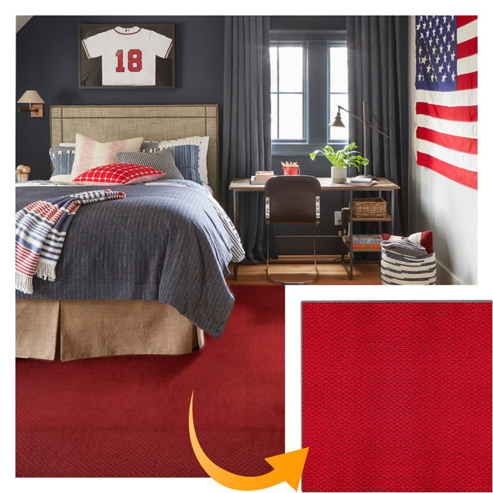 Matace Removable Square Carpet Tile, Durable Berber Surface, Non Adhesive Padded Non Slip Backing, 20x20 DIY Install, Machine Washable, Rec for Living Room, Bedroom, Home Party and More (Red)…Matace Removable Carpet Squares Red Padded Non Adhesive Backing Machine Washable