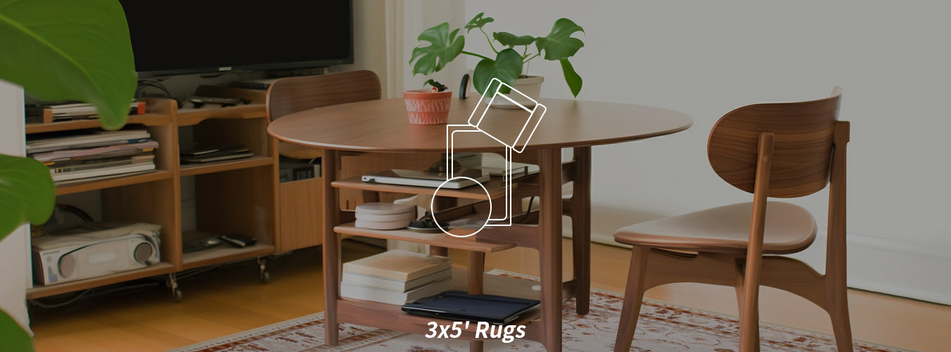 Matace's 3x5 rugs sit in the living room.