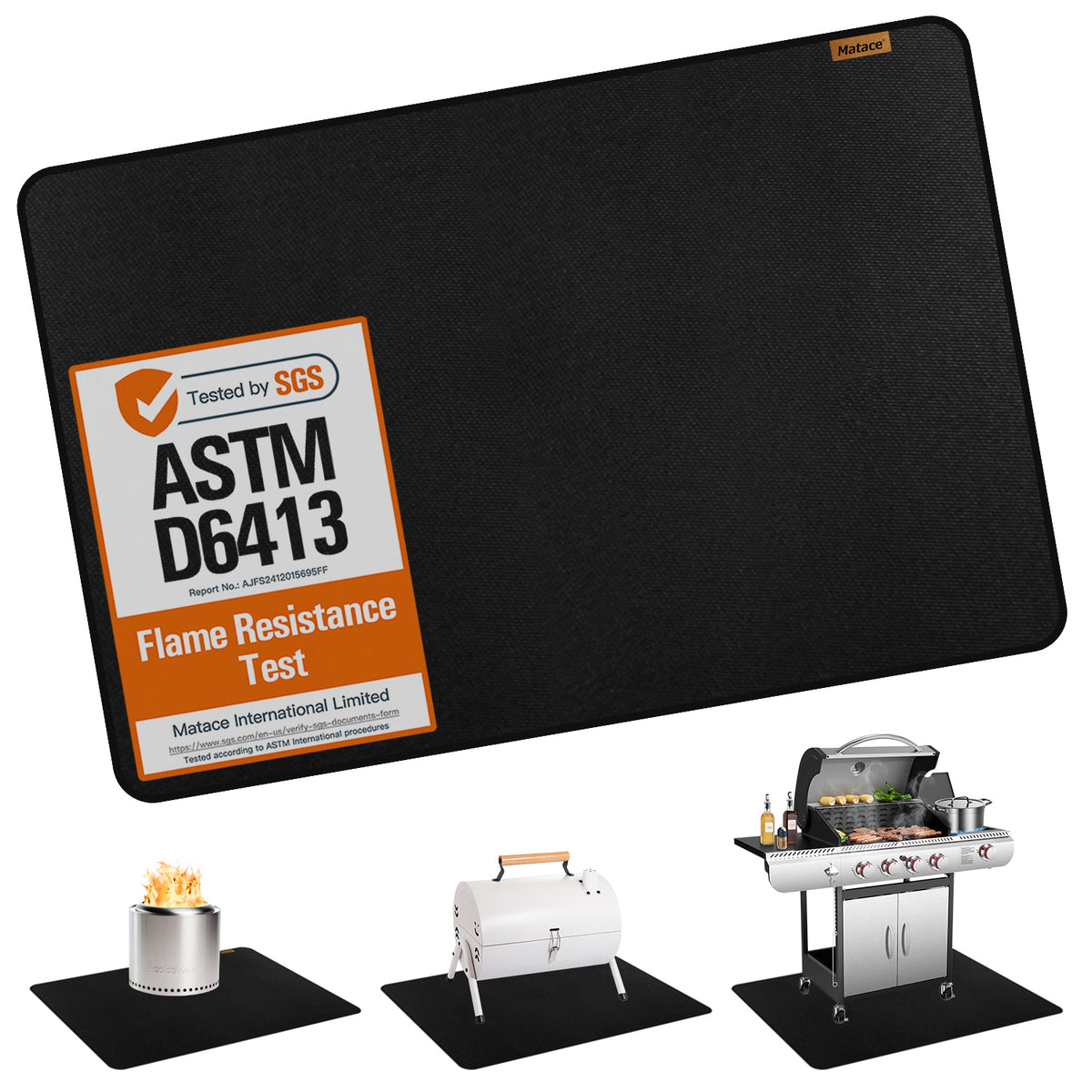 Fireproof & Waterproof Under Grill Mat – BBQ, Deck & Patio Protector ...