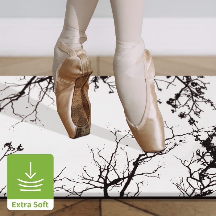 Matace Extended Anti-fatigue Kitchen Mat Black White Tree Floral Extra Soft