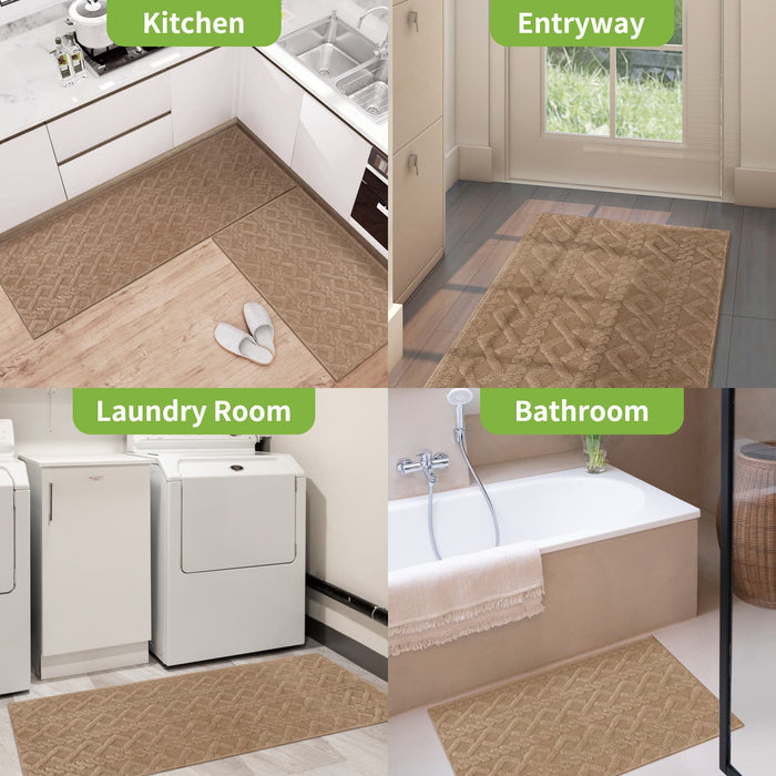 Matace Softness, Thick Plush Kitchen Rugs Set, Perfect for Kitchen Sink, Entryway, Laundry Room, Bathroom