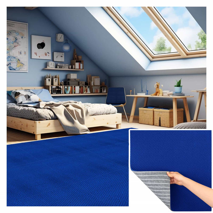Matace Removable Carpet Squares Blue Kids Room
