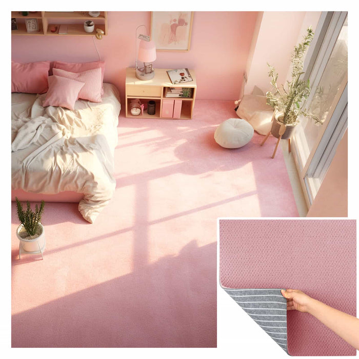 Matace Removable Carpet Squares Pink Bedroom