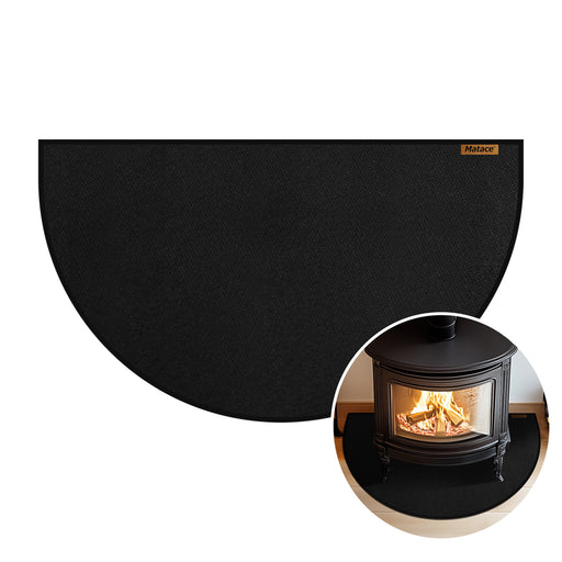 Matace Fireproof Half Moon Fireplace Mat Hearth Rug
