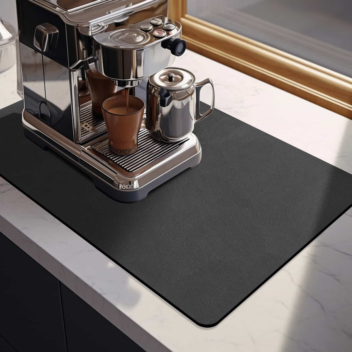 Coffee Bar Mat Accessories for Countertop Rubber Dish Drying Mats