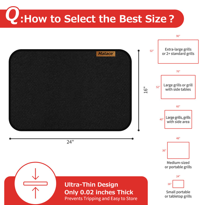 Matace Grill Mat Suitable Size 24x16