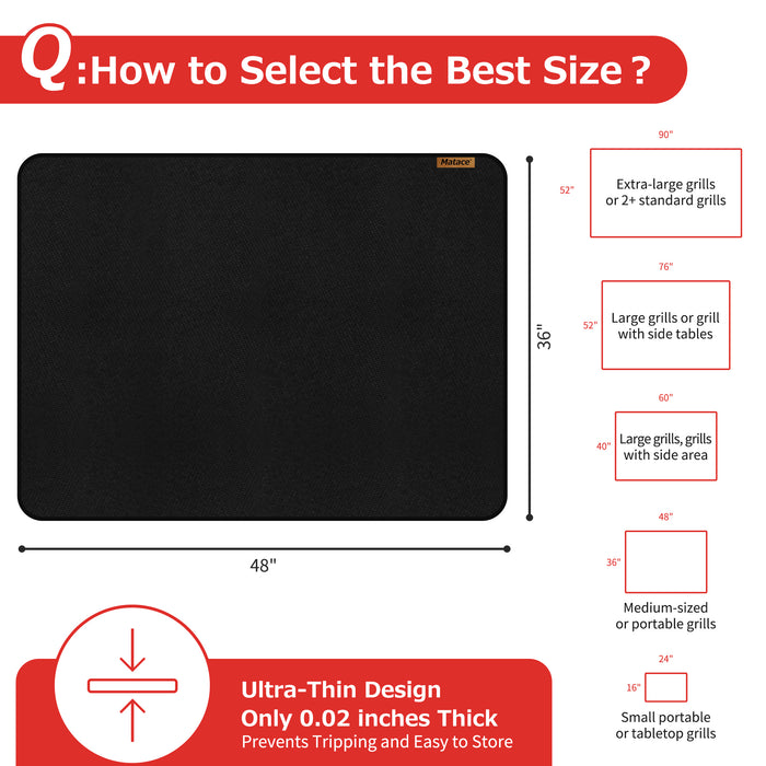 Matace Grill Mat Suitable Size 48x36