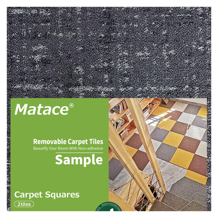 Matace Non-Adhesive Removable Square Carpet Tiles Sample 2 Pieces Set Canyon