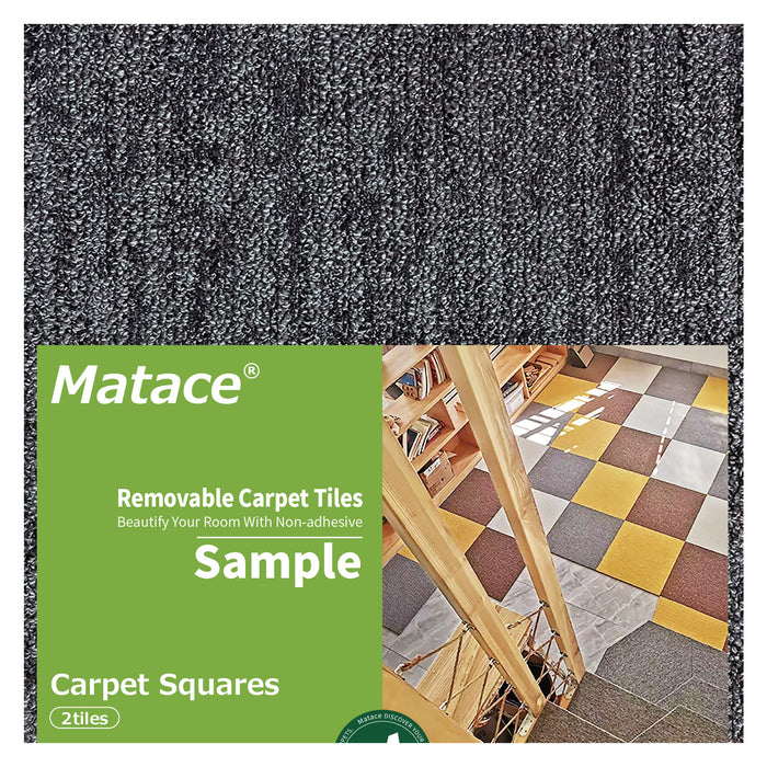 Matace Non-Adhesive Removable Square Carpet Tiles Sample 2 Pieces Set Stream