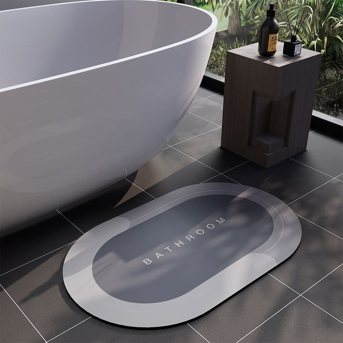 Matace Oval Bathroom Mat Nano Technology Super Absorbent Quick Dry No Shedding