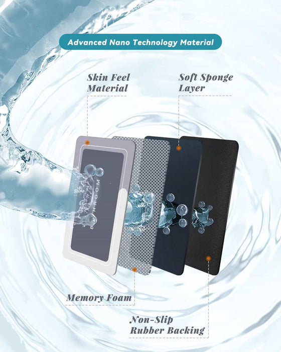 Matace Quick Dry Bathroom Rugs Rectangle Light Gray Nano Technology