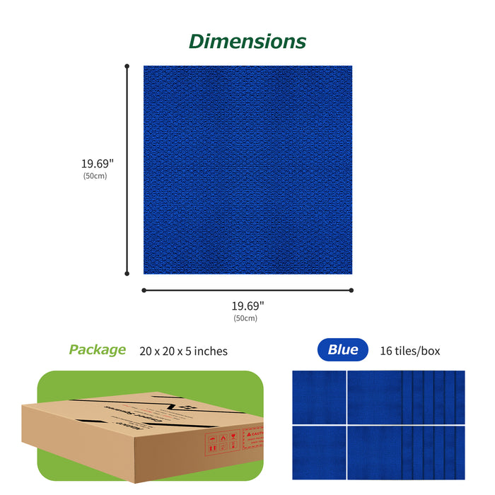 Matace Removable Carpet Tile Squares Dimensions Blue