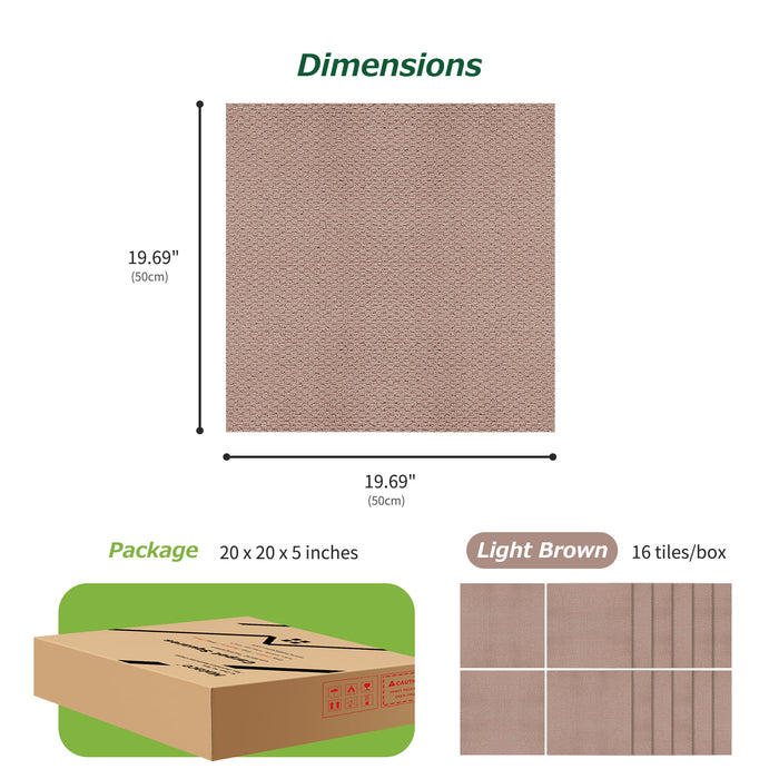 Matace Removable Carpet Tile Squares Dimensions Light Brown