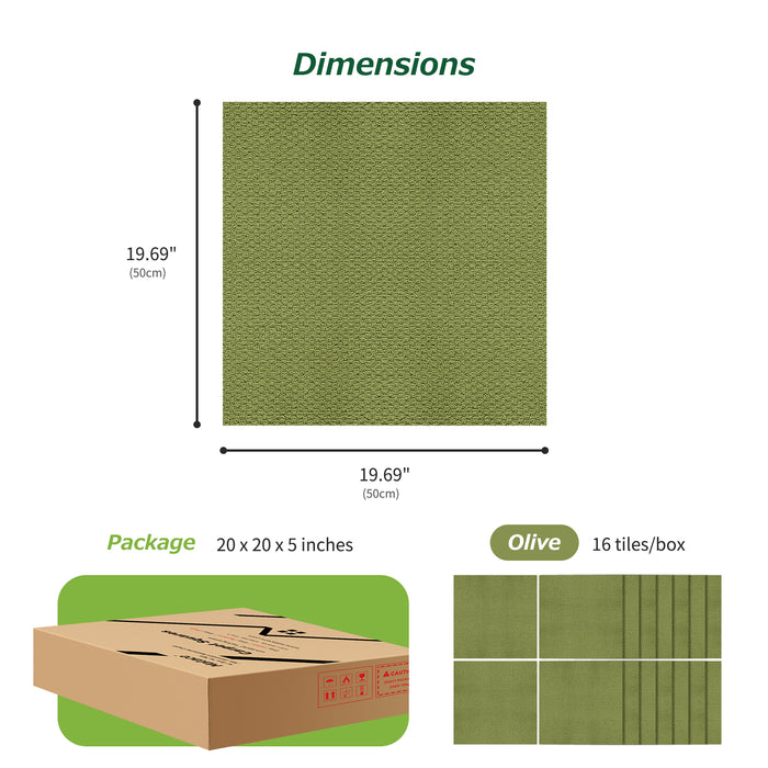 Matace Removable Carpet Tile Squares Dimensions Olive Green