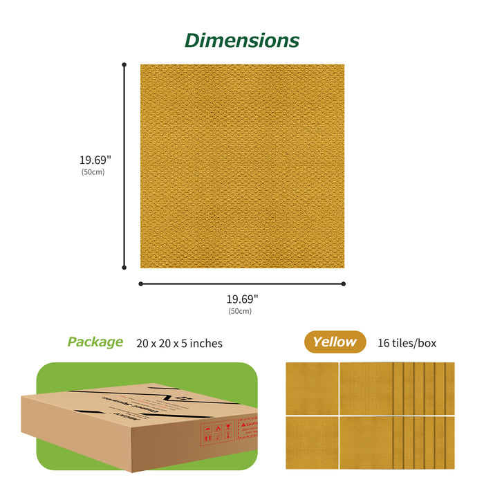 Matace Removable Carpet Tile Squares Dimensions Yellow