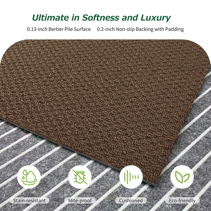 Matace Removable Carpet Tile Squares Ultimate in Softness and Luxury Brown