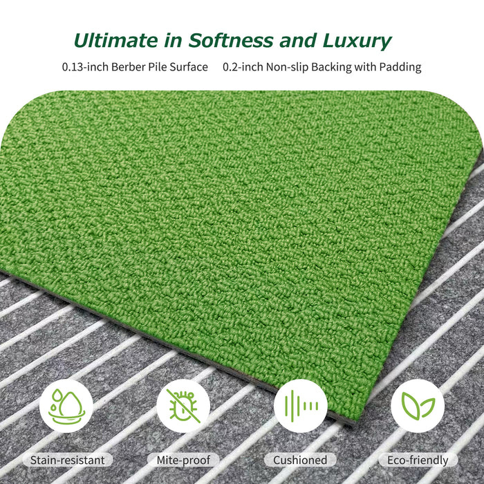 Matace Removable Carpet Tile Squares Ultimate in Softness and Luxury Green