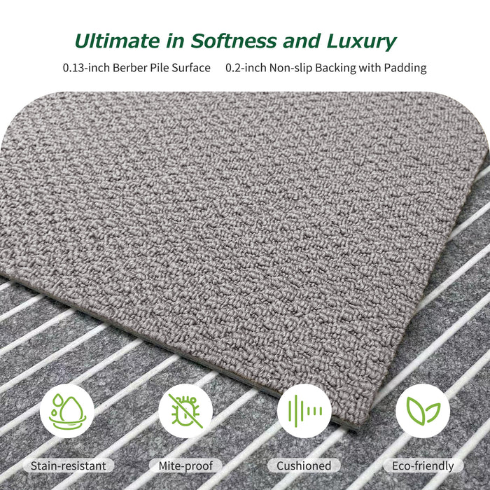 Matace Removable Carpet Tile Squares Ultimate in Softness and Luxury Grey