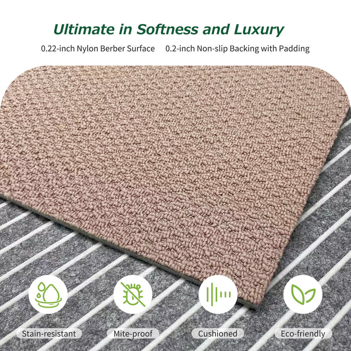 Matace Removable Carpet Tile Squares Ultimate in Softness and Luxury Light Brown