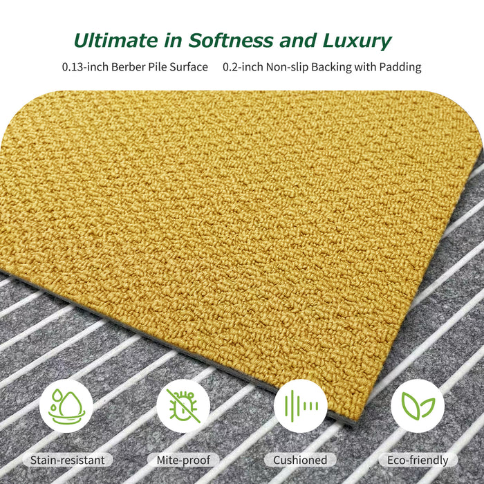Matace Removable Carpet Tile Squares Ultimate in Softness and Luxury Yellow