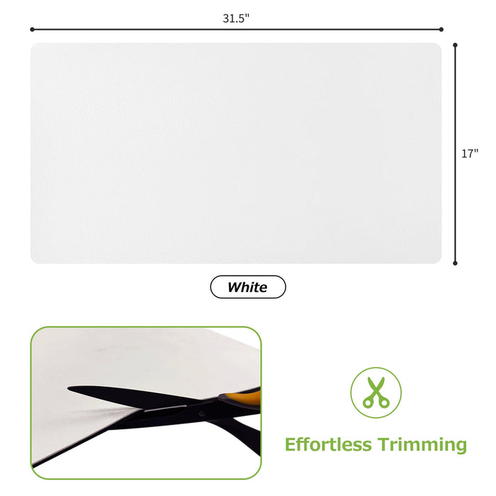 Matace Designer Coffee Mat Extra Large 17x31.5 Solid White