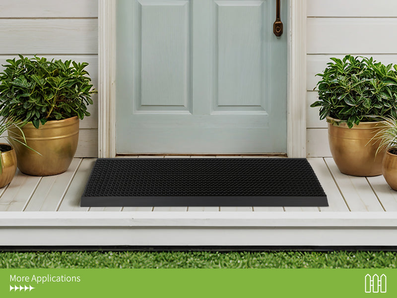 Matace Heavy Duty Aluminum Doormat Outdoor Black Mobile