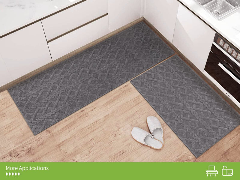 Matace Machine Washable Kitchen Rugs Cookie Gray Idea for Kitchen Mobile