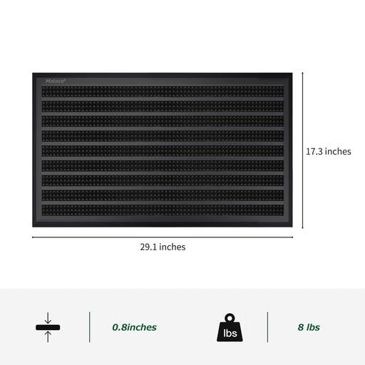 Matace Heavy Duty uPVC Outdoor Doormat Black 29.1x17.3 inch