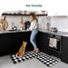 Matace Machine Washable Kitchen Rugs Set - Black and White Buffalo Plaid, pet friendly